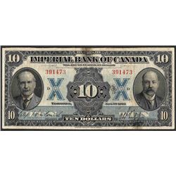 1923 $10 Imperial Bank of Canada Note