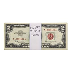 Lot of (9) Consecutive 1963 $2 Legal Tender Notes