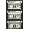 Image 1 : Lot of (3) Consecutive 1957A $1 Silver Certificate Notes PMG Gem Uncirculated 66