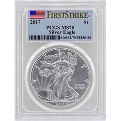 2017 $1 American Silver Eagle Coin PCGS MS70 First Strike
