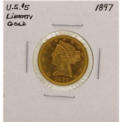 1897 $5 Liberty Head Half Eagle Gold Coin