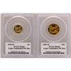 Image 1 : Lot of Rare 1999-W $5 & $10 American Gold Eagle Coins PCGS MS69 Unfinished PR Di
