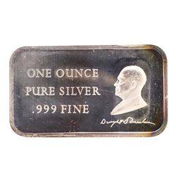 Dwight Eisenhower 1 oz .999 Fine Silver Art Bar
