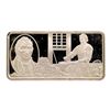 Image 1 : 500 Grain Sterling Silver Franklin Mint 100 Greatest Americans Ingot