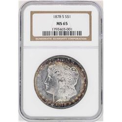 1878-S $1 Morgan Silver Dollar Coin NGC MS65