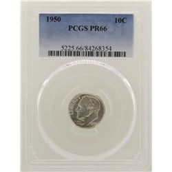 1950 Proof Roosevelt Dime Coin PCGS PR66