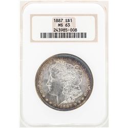 1887 $1 Morgan Silver Dollar Coin NGC MS63