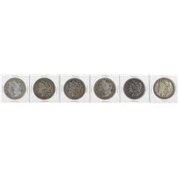 Lot of (6) Pre 1921 $1 Morgan Silver Dollar Coins