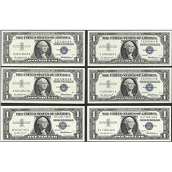 Lot of (6) 1957 $1 Silver Certificate Notes