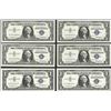 Image 1 : Lot of (6) 1957 $1 Silver Certificate Notes