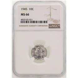 1945 Mercury Dime Coin NGC MS66