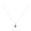 Image 2 : 14KT Yellow Gold 1.60 ctw Sapphire and Diamond Pendant with Chain