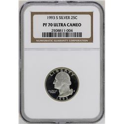 1993-S Washington Silver Proof Quarter Coin NGC PF70 Ultra Cameo