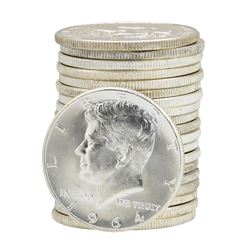 Roll of (20) 1964 Brilliant Uncirculated Kennedy Half Dollars