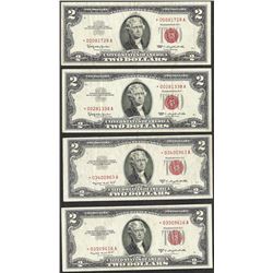 Lot of (4) 1963 $2 Legal Tender STAR Notes