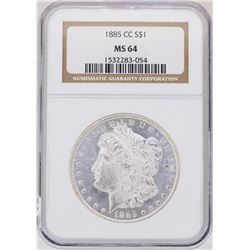1885-CC $1 Morgan Silver Dollar Coin NGC MS64