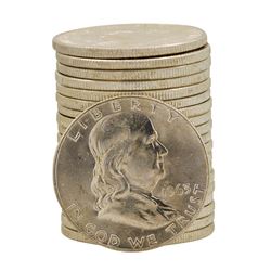Roll of (20) Brilliant Uncirculated 1963-D Franklin Half Dollar Coins