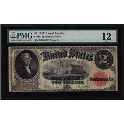 1917 $2 Legal Tender Note Fr.60 PMG Fine 12