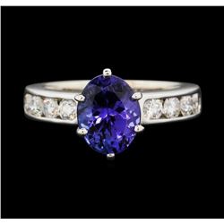 14KT White Gold 2.79 ctw Tanzanite and Diamond Ring