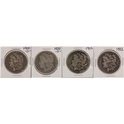 Lot of (2) 1900-O & (2) 1902 $1 Morgan Silver Dollar Coins