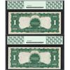 Image 2 : (2) Consecutive 1899 $1 Black Eagle Silver Certificate Notes PCGS Gem New 65PPQ