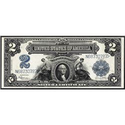 1899 $2 Mini-Porthole Silver Certificate Note