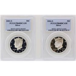 Lot of 2003-S & 2004-S Kennedy Half Dollar Silver Coins PCGS PR68DCAM