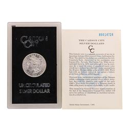 1885-CC $1 Morgan Silver Dollar Uncirculated Coin GSA w/ COA