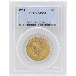 1932 $10 Indian Head Eagle Gold Coin PCGS MS64+