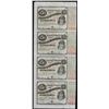 Image 1 : Uncut Sheet of (4) State of Louisiana Baby Bond Obsolete Notes