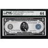 Image 1 : 1914 $5 Federal Reserve Note Dallas Fr.887a PMG Choice Uncirculated 64