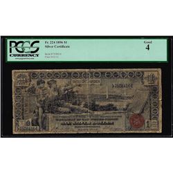 1896 $1 Educational Silver Certificate Note Fr.224 PCGS Good 4