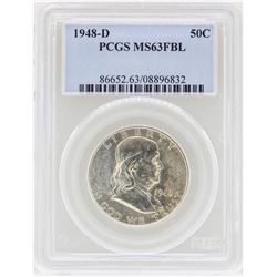 1948-D Franklin Half Dollar Coin NGC MS63FBL