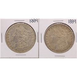 Lot of (2) 1889 $1 Morgan Silver Dollar Coins