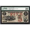 Image 1 : 1858-59 $5 Treasurer of Lyons City Iowa Obsolete Note PMG About Uncirculated 50