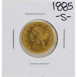 1885-S $5 Liberty Head Half Eagle Gold Coin