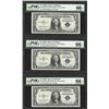 Image 1 : Lot of (3) Consecutive 1935D $1 Silver Certificate Notes PMG Gem Uncirculated 66