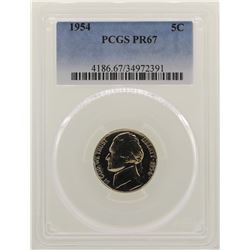 1954 Proof Jefferson Nickel Coin PCGS PR67