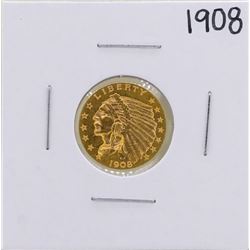 1908 $2 1/2 Indian Head Quarter Eagle Gold Coin