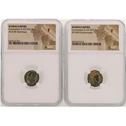 Lot of (2) Constantius II A.D 337-361 Ancient Roman Empire Coins NGC  F