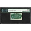 Image 2 : 1863 Ten Cents Fourth Issue Fractional Note Fr.1259 PMG Choice Uncirculated 64EP