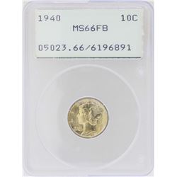 1940 Mercury Dime Coin PCGS MS66FB Rattler