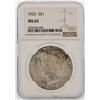 Image 1 : 1923 $1 Peace Silver Dollar Coin NGC MS65