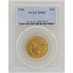 1926 $10 Indian Head Eagle Gold Coin PCGS MS62