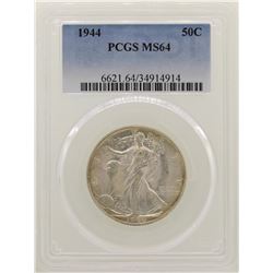 1944 Walking Liberty Half Dollar Coin NGC MS64
