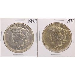 Lot of (2) 1927 $1 Peace Silver Dollar Coins