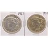 Image 1 : Lot of (2) 1927 $1 Peace Silver Dollar Coins