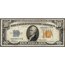 1934A $10 Silver Certificate WWI Emergency North Africa Note