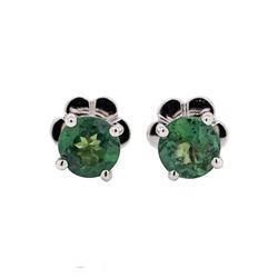 1.19 ctw Alexandrite Stone Earrings - 14KT White Gold