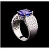 Image 4 : 14KT Two-Tone Gold 4.53 ctw Tanzanite and Diamond Ring